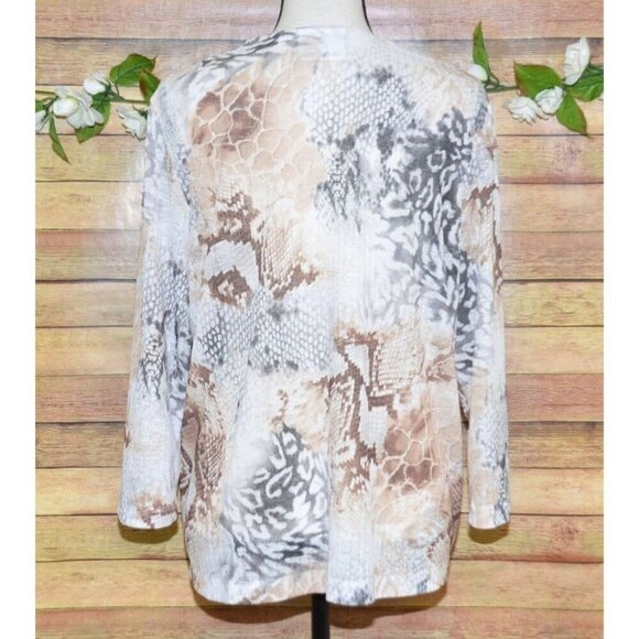 Alfred Dunner Ladies Sheer Lightweight Open Cardigan Size M Mixed Animal Prints - Picture 7 of 12